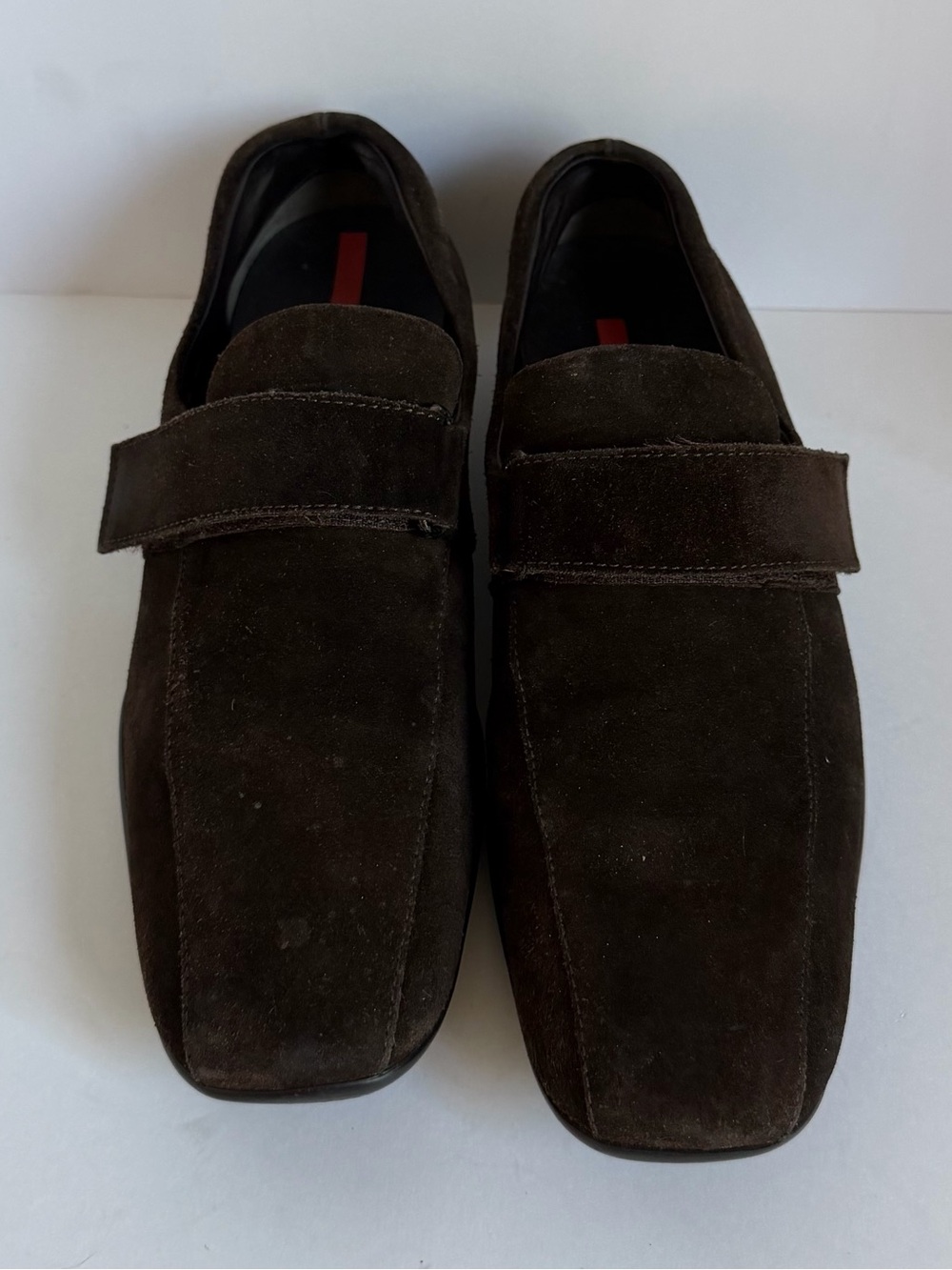 Prada Dark Brown Suede Slip-On Loafers